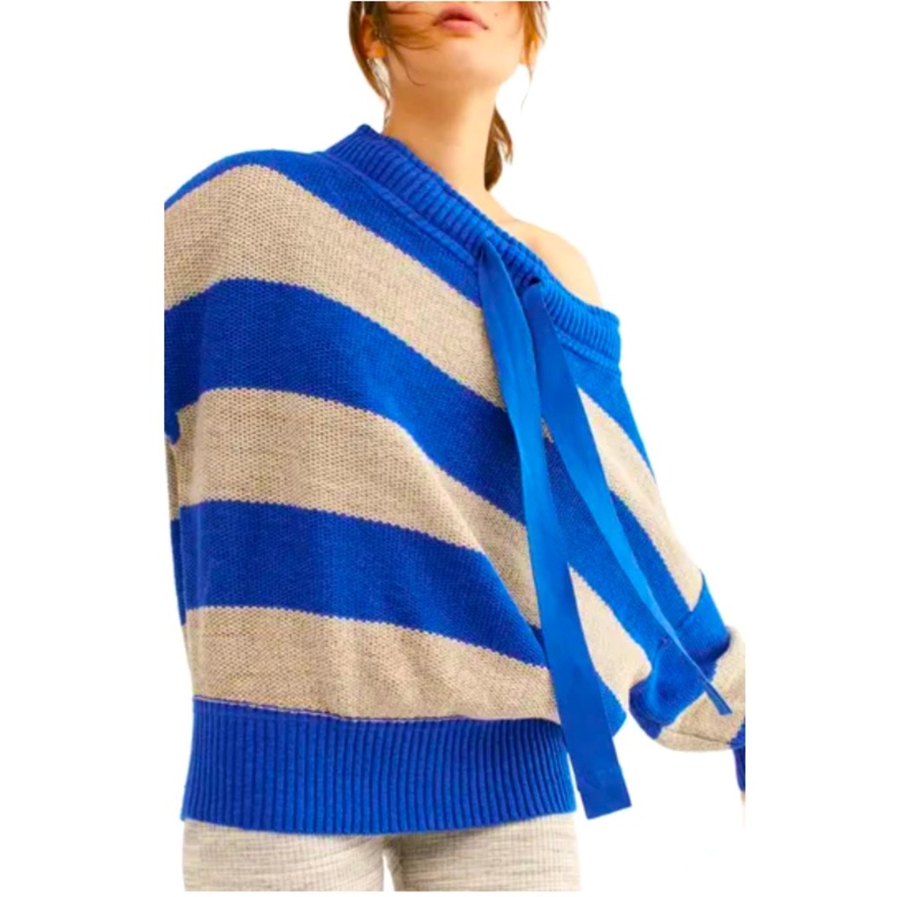 Free People Cassidy Off-the-Shoulder Pullover Top Stripe